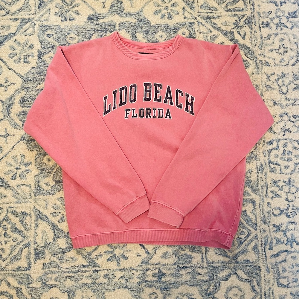 Lido Beach Florida size xd women's pink crewneck sweatshirt